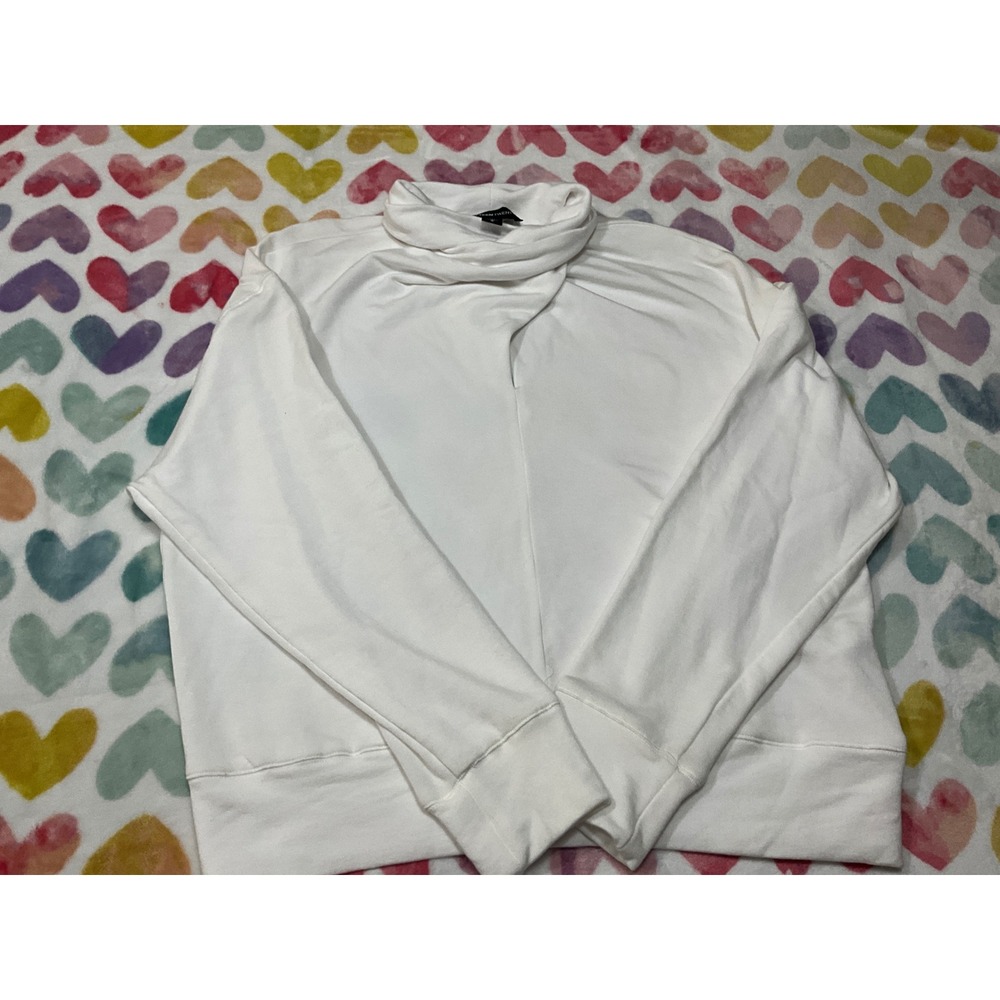 FIFTEEN TWENTY White Mock Neck‎ Sweatshirt Pullover Top Size S